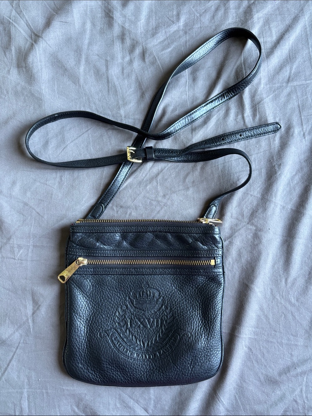 Lauren Ralph Lauren Black Leather Crossbody Bag
